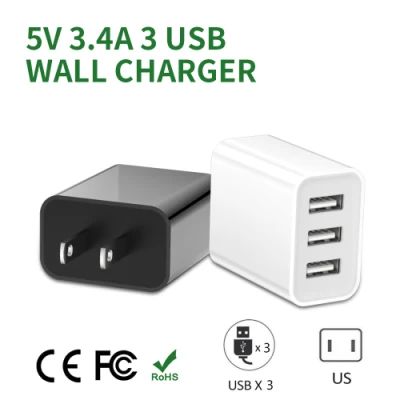 Uminsin 17W 3 ポート USB 充電器 EU/米国プラグ急速充電ポータブル壁アダプター